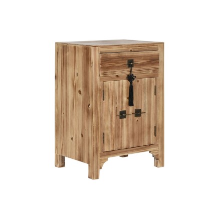 Nachttisch Home ESPRIT Schwarz natürlich Tannenholz Holz MDF 45 x 34