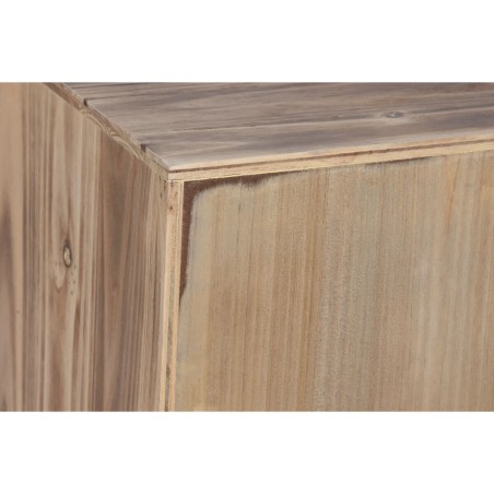 Table de Nuit Home ESPRIT Noir Naturel Bois d'épicéa Bois MDF 45 x 3