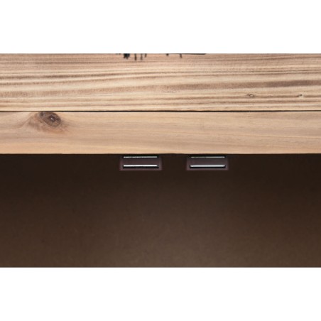 Comodino Home ESPRIT Nero Naturale Legno di abete Legno MDF 45 x 34 x