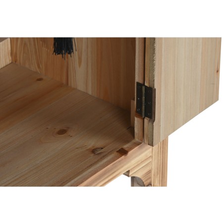 Table de Nuit Home ESPRIT Noir Naturel Bois d'épicéa Bois MDF 45 x 3