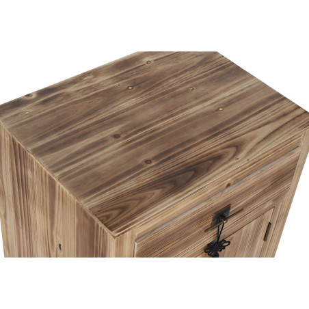 Nachtkastje Home ESPRIT Zwart Natuurlijk Sparrenhout Hout MDF 45 x 34