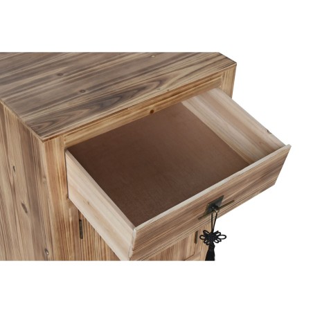 Table de Nuit Home ESPRIT Noir Naturel Bois d'épicéa Bois MDF 45 x 3