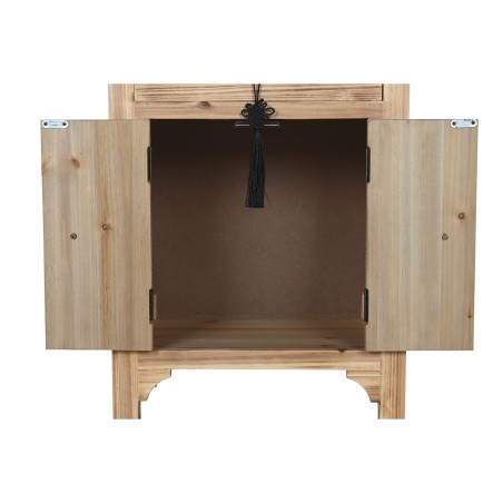 Nachtkastje Home ESPRIT Zwart Natuurlijk Sparrenhout Hout MDF 45 x 34