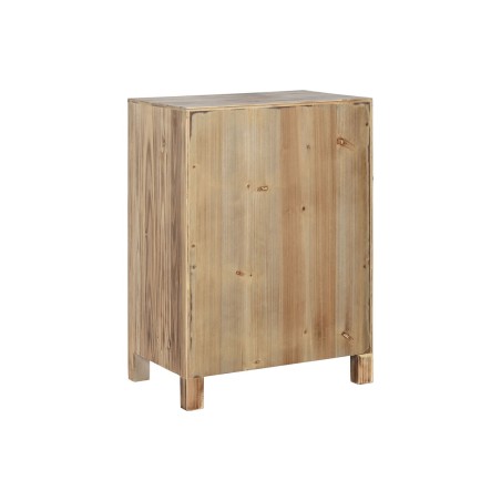 Comodino Home ESPRIT Nero Naturale Legno di abete Legno MDF 45 x 34 x