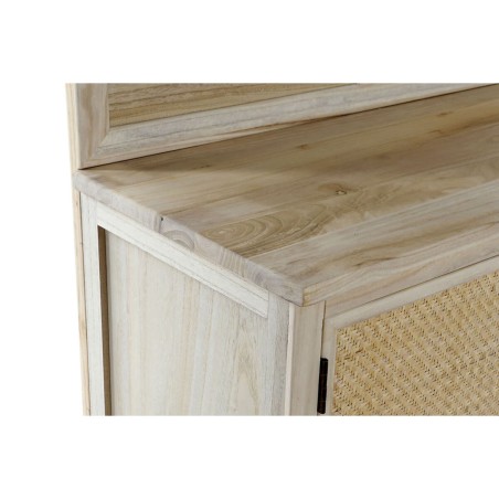 Kapstok met spiegel Home ESPRIT Natuurlijk Rotan Paulownia hout Spiege