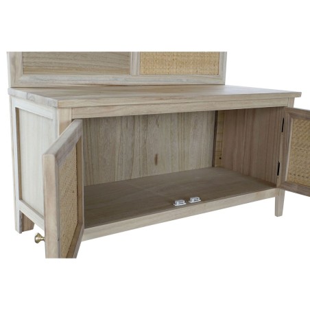 Kapstok met spiegel Home ESPRIT Natuurlijk Rotan Paulownia hout Spiege