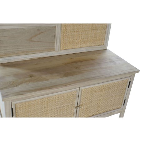Kapstok met spiegel Home ESPRIT Natuurlijk Rotan Paulownia hout Spiege