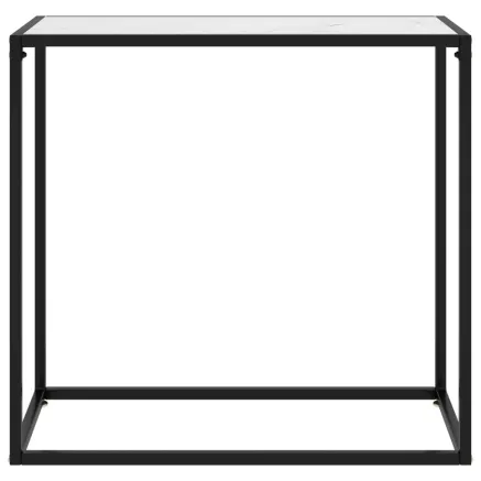 Table console Blanc 80x35x75 cm Verre trempé 2