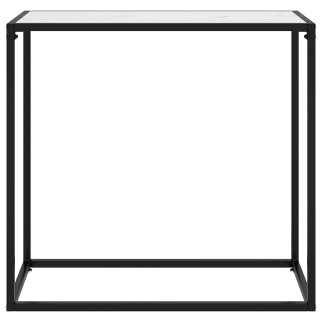Table console Blanc 80x35x75 cm Verre trempé