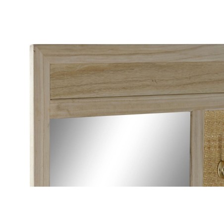 Porte-manteau avec miroir Home ESPRIT Naturel Rotin Bois de paulownia