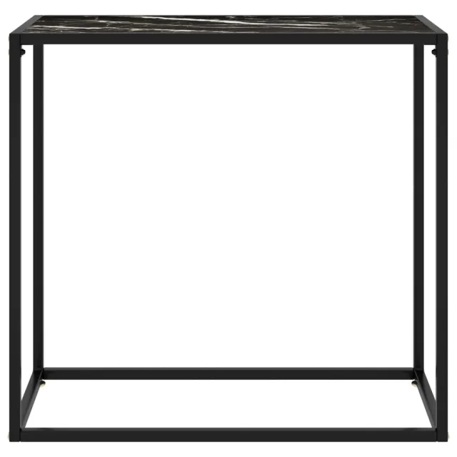 Table console Noir 80x35x75 cm Verre trempé