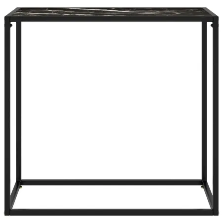 Table console Noir 80x35x75 cm Verre trempé