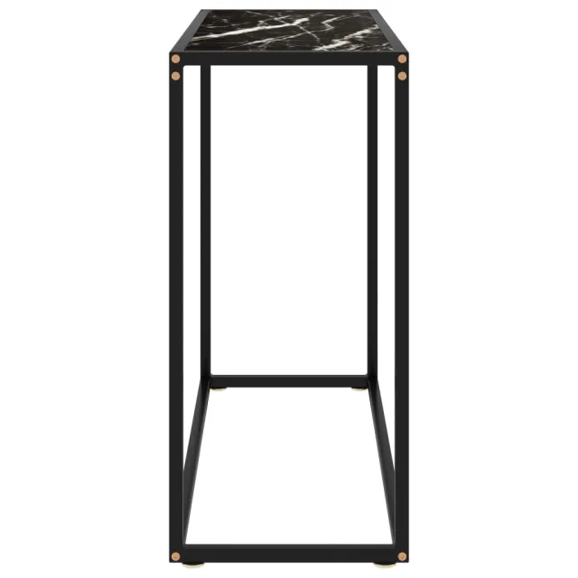 Table console Noir 80x35x75 cm Verre trempé