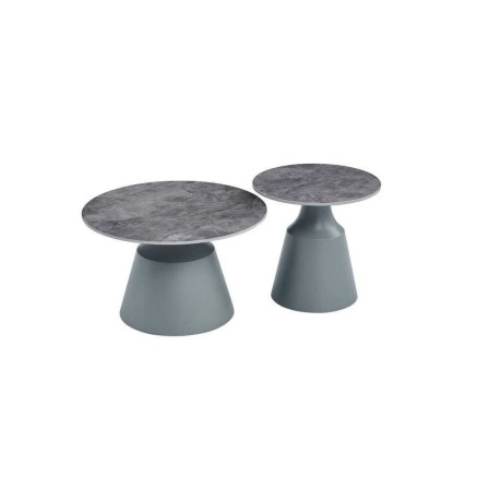 Tavolino Aggiuntivo Home ESPRIT Grigio 70 x 70 x 43 cm 70 x 70 x 1 cm