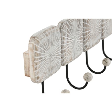 Portemanteau Home ESPRIT Blanc Noir Fer Bois de manguier Urbaine 41 x
