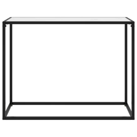 Table console Blanc 100x35x75 cm Verre trempé 2