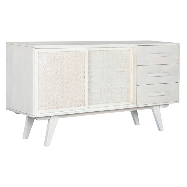 Credenza Home ESPRIT Bianco Rattan Legno di mango 155 x 40 x 80 cm
