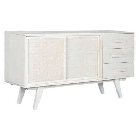 Aparador Home ESPRIT Blanco Ratán Madera de mango 155 x 40 x 80 cm