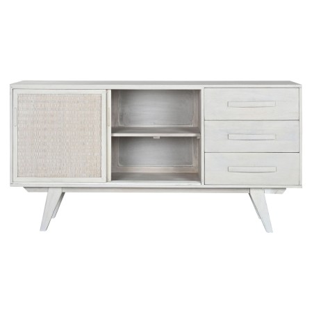 Aparador Home ESPRIT Blanco Ratán Madera de mango 155 x 40 x 80 cm