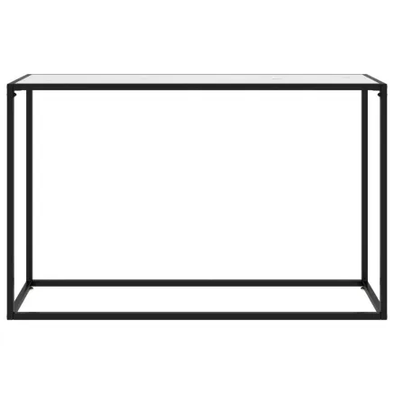 Table console Blanc 120x35x75 cm Verre trempé 2