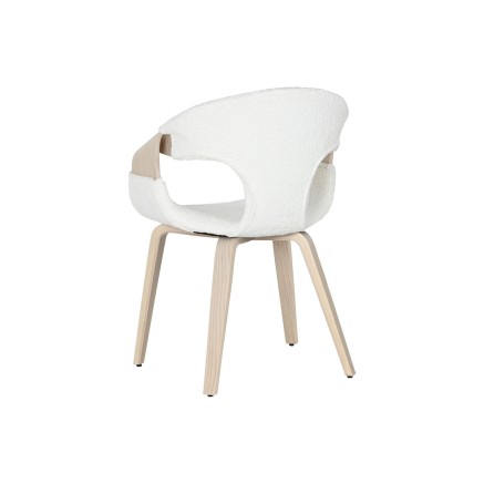 Chaise de Salle à Manger Home ESPRIT Blanc Polyester Bois 55,5 x 67,5