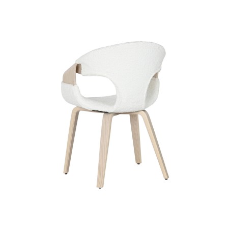 Keukenstoel Home ESPRIT Wit Polyester Hout 55,5 x 67,5 x 80,5 cm