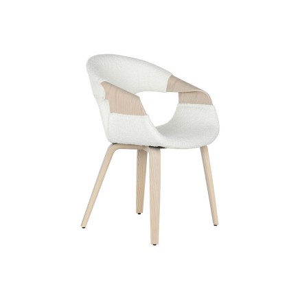 Silla de Comedor Home ESPRIT Blanco Poliéster Madera 55,5 x 67,5 x 80 2