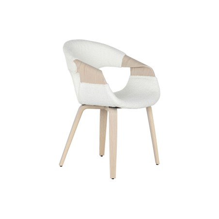 Keukenstoel Home ESPRIT Wit Polyester Hout 55,5 x 67,5 x 80,5 cm