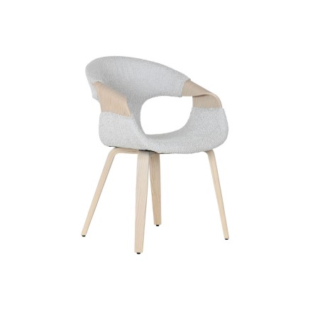 Chaise de Salle à Manger Home ESPRIT Gris Polyester Bois 55,5 x 67,5