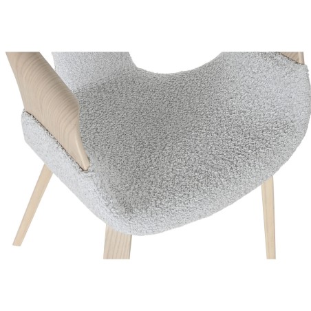 Chaise de Salle à Manger Home ESPRIT Gris Polyester Bois 55,5 x 67,5