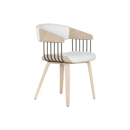 Chaise de Salle à Manger Home ESPRIT Blanc Polyester Bois 51 x 55 x 7