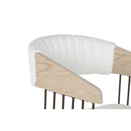 Silla de Comedor Home ESPRIT Blanco Poliéster Madera 51 x 55 x 76,5 c 2