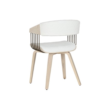 Chaise de Salle à Manger Home ESPRIT Blanc Polyester Bois 51 x 55 x 7