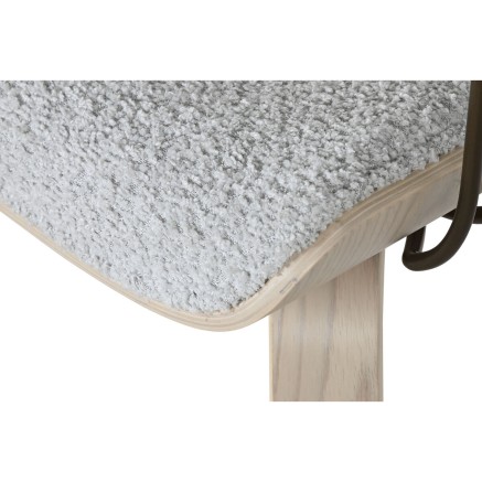 Silla de Comedor Home ESPRIT Gris Poliéster Madera 51 x 55 x 76,5 cm 2