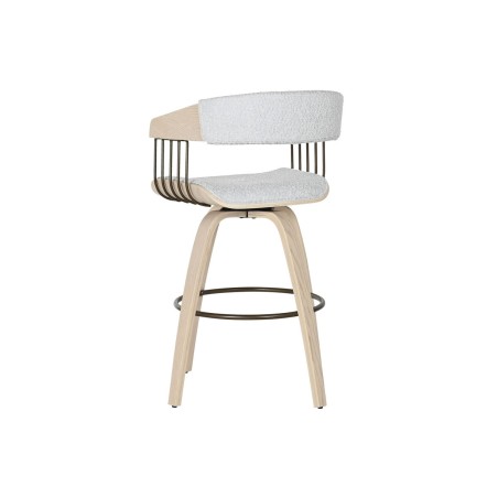 Chaise de Salle à Manger Home ESPRIT Gris Polyester Bois 51 x 55 x 91
