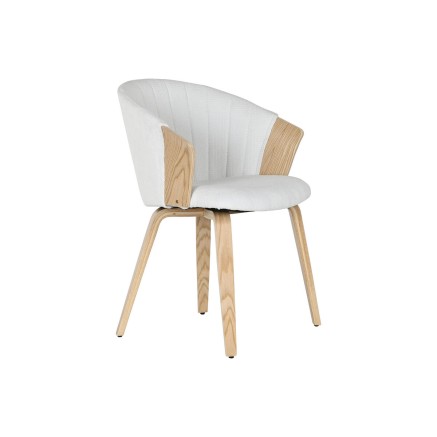 Sedia da Sala da Pranzo Home ESPRIT Bianco Poliestere Legno 60 x 57,5