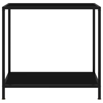 Table console Noir 80x35x75 cm Verre trempé 2