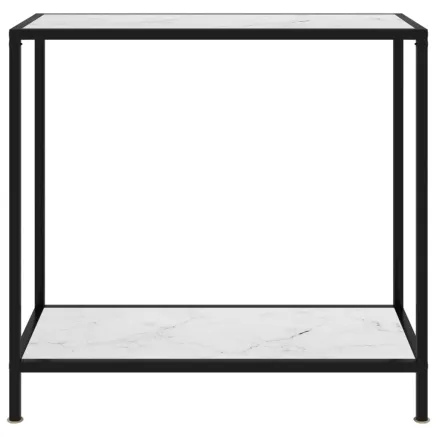 Table console Blanc 80x35x75 cm Verre trempé 2