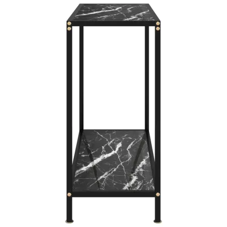 Table console Noir 80x35x75 cm Verre trempé