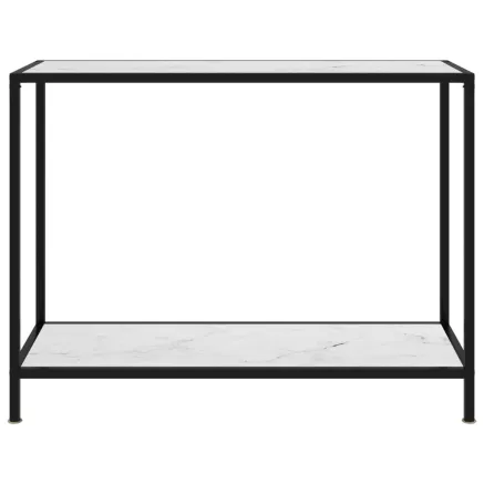 Table console Blanc 100x35x75 cm Verre trempé 2