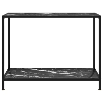 Table console Noir 100x35x75 cm Verre trempé 2