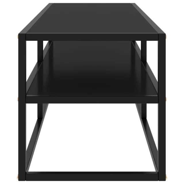 Meuble TV noir avec verre noir 120x40x40 cm