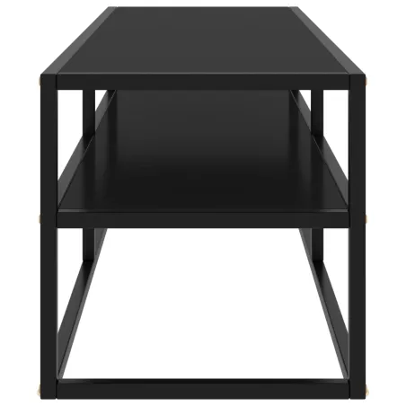 Meuble TV noir avec verre noir 120x40x40 cm