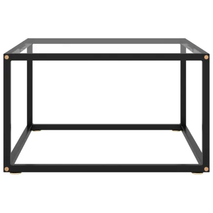 Table basse Noir avec verre trempé 60x60x35 cm 2