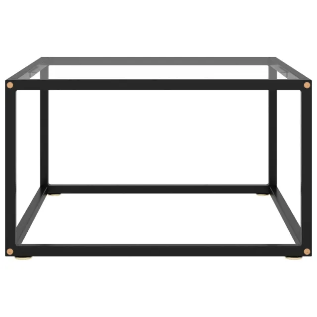 Table basse Noir avec verre trempé 60x60x35 cm