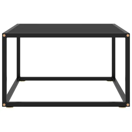 Table basse Noir avec verre noir 60x60x35 cm 2
