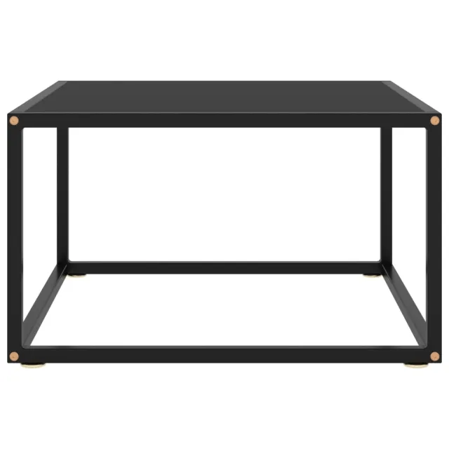 Table basse Noir avec verre noir 60x60x35 cm