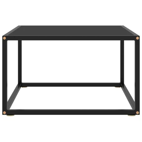 Table basse Noir avec verre noir 60x60x35 cm