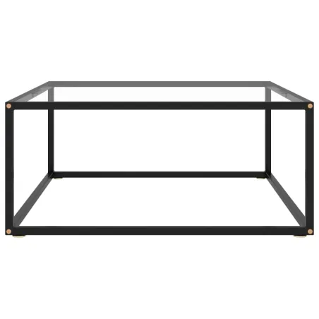 Table basse Noir avec verre trempé 80x80x35 cm