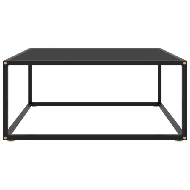 Table basse Noir avec verre noir 80x80x35 cm